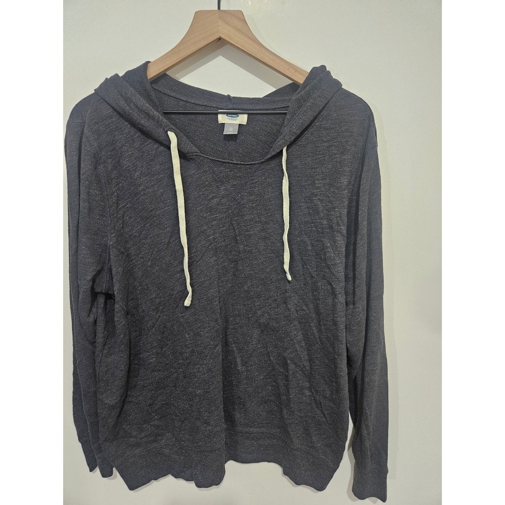 Old Navy Womens XL Gray Heathered Lightweight Long Sleeve Pullover Hoodie Top